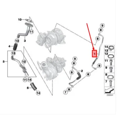 Conducta ulei, incarcare ORIGINAL BMW 11657823282