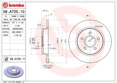 Disc frana BREMBO 08.A725.11