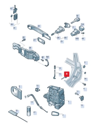 Cablu, deblocare usi ORIGINAL VW GROUP 5N0 837 017D