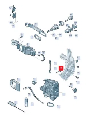 Cablu, deblocare usi ORIGINAL VW GROUP 5N0 837 017D