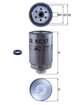 Filtru combustibil MAHLE KC 17D