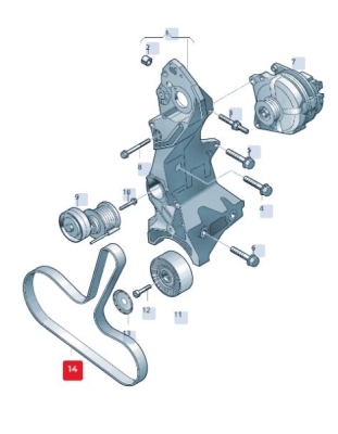 Curea transmisie cu caneluri ORIGINAL VW GROUP 03L 903 137 J
