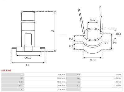 Colector, alternator AS-PL ASL9008