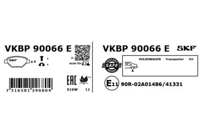 Set placute frana SKF VKBP 90066 E