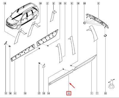 Bandou usa fata stanga [granulat] ORIGINAL RENAULT 808779182R