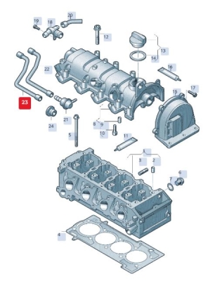 Furtun, aerisire bloc motor ORIGINAL VW GROUP 03F103560C