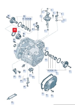 Simering, diferential ORIGINAL VW GROUP 02T409189K