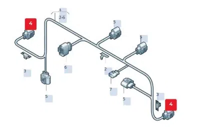 Set reparat cabluri, bec (far pentru faza lungă) ORIGINAL VW GROUP 3D0 941 165 A