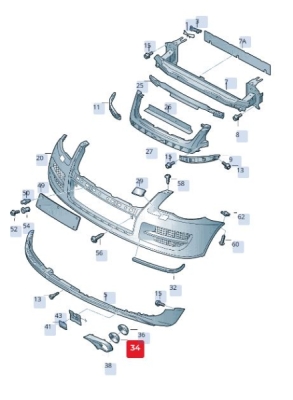 Ornament bara fata dreapta ORIGINAL VW GROUP 7L6853399A7W