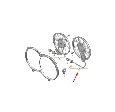 Ventilator, radiator ORIGINAL VW GROUP 4F0959455K