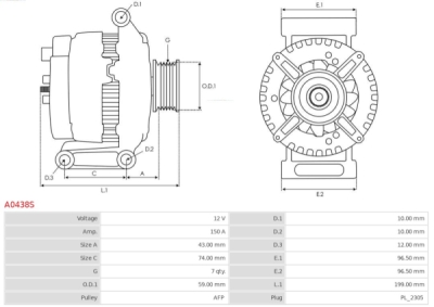 Generator / Alternator AS-PL A0438S