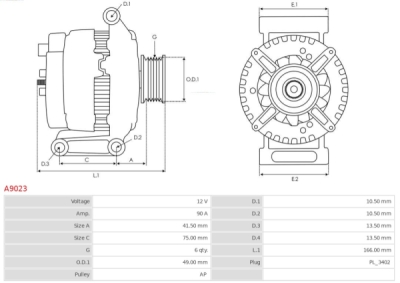 Brat, suspensie roata AS-PL A9023