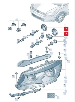 Capac de protecție far ORIGINAL VW GROUP 1T0941607A