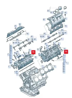 Capac de etanșare pentru arborele cu came ORIGINAL VW GROUP 078 103 113 E