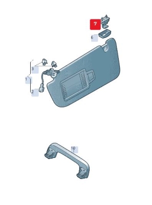 Suport parasolar stanga/dreapta ORIGINAL VW GROUP 8W0857562AQE2