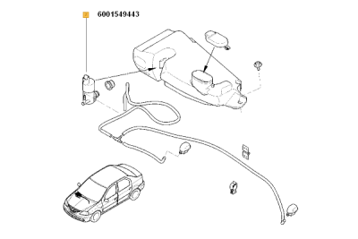Pompa de apa, spalare parbriz ORIGINAL RENAULT 6001549443