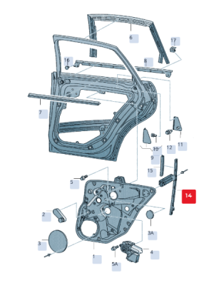Macara usa spate dreapta ORIGINAL VW GROUP 6L4839066D