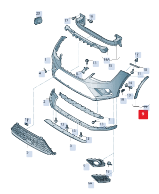 Masca bara protectie ORIGINAL VW GROUP 6F9854827A9B9