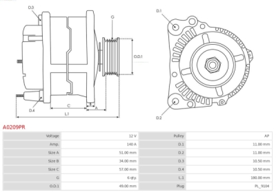Generator / Alternator AS-PL A0209PR