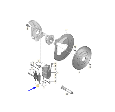 Set placute frana ORIGINAL VW GROUP 8W0 698 151BB