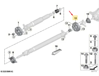 Flansa cardan [spre spate, 96MM/M12] ORIGINAL BMW 26117610372