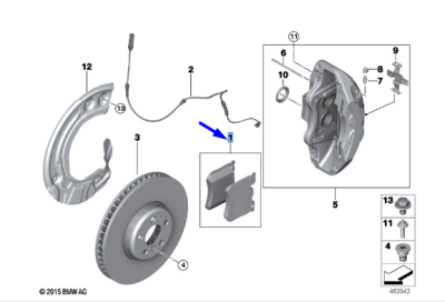 Set placute frana axa fata ORIGINAL BMW 34116889585
