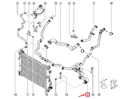 Furtun radiator ORIGINAL RENAULT 215016700R