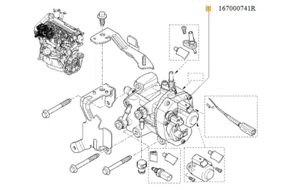 Pompa de inalta presiune ORIGINAL RENAULT 167000741R