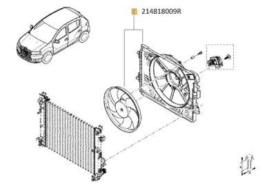 Ventilator, radiator ORIGINAL RENAULT 214818009R