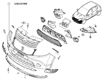 Bara de protectie ORIGINAL RENAULT 620224790R