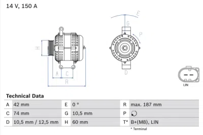 Generator / Alternator BOSCH 0 986 082 330