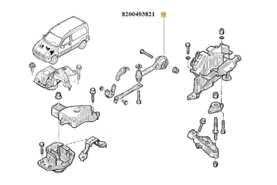 Suport motor ORIGINAL RENAULT 8200 493 821