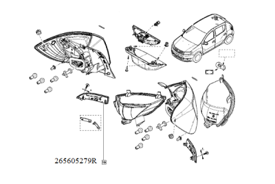 Lumina de ceata spate ORIGINAL RENAULT 265605279R