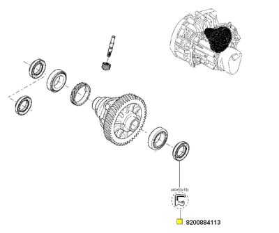 Simering, diferential ORIGINAL RENAULT 82 00 884 113