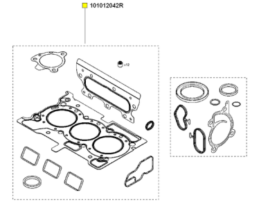 Set garnituri, chiulasa ORIGINAL RENAULT 101012042R