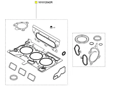 Set garnituri, chiulasa ORIGINAL RENAULT 101012042R