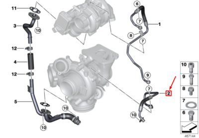 Conducta ulei, incarcare ORIGINAL BMW 11428515006