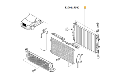 Radiator, racire motor ORIGINAL RENAULT 8200 115 542