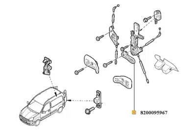 Mâner usa, echipare interioara ORIGINAL RENAULT 82 00 095 967