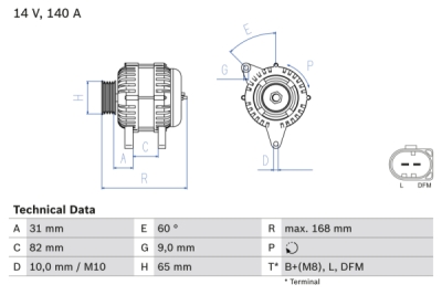 Generator / Alternator BOSCH 0 986 044 470