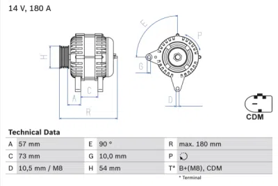 Generator / Alternator BOSCH 0 986 082 200
