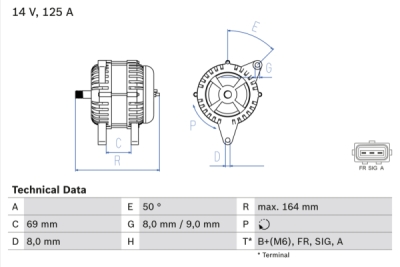 Generator / Alternator BOSCH 0 986 049 181