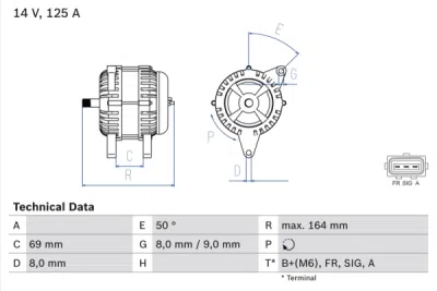 Generator / Alternator BOSCH 0 986 049 181
