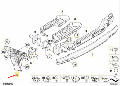 Suport bara spate stanga ORIGINAL BMW 51127178185