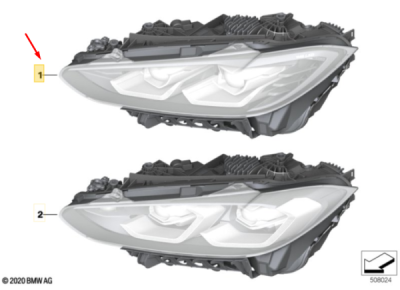 Far stanga [LED, LHD, Shadow line] ORIGINAL BMW 63118084885