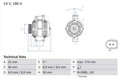 Generator / Alternator BOSCH 0 986 048 450