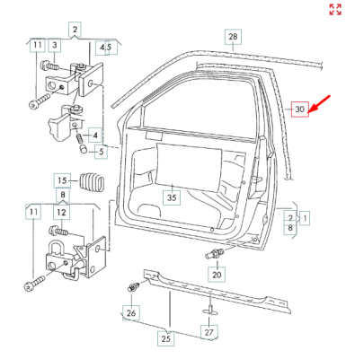Cheder usa fata stanga/dreapta [pe usa, perimetru] ORIGINAL VW GROUP 1U4867365ELUJ