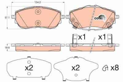 Set placute frana TRW GDB3598
