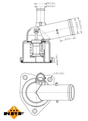 Termostat, lichid racire NRF 725043