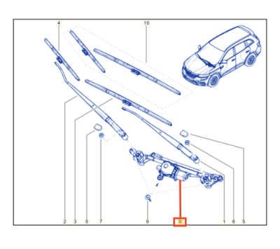 Mecanism stergatoare cu motoras ORIGINAL RENAULT 288008490R